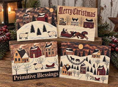 Handmade Set of 8 Christmas Holiday Cards & Envelopes Assortment